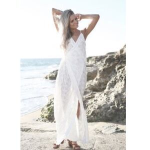 Morrisday white lace midi wrap dress XS Australia